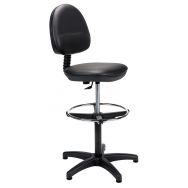 Siège vinyle Noir budget haut repose pieds assise hauteur 58 à 83 cm