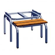 Socle banc escamotable pour vestiaire Seamline® - 2 lames chêne