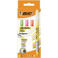 Surligneur BIC Highlighter Grip Flex - Coloris assortis - Pochette de 4