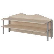 Surmeuble de buffet Malibu 3 portes fond bois
