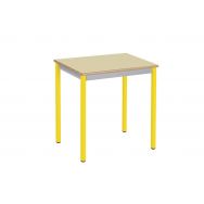 Table 4 pieds Basic chants plaqués plateau beige