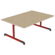 Table Chloé rectangulaire à dégagement latéral, plateau hêtre