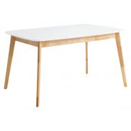 Table Kenna 140x90 cm extensible blanc/Chêne