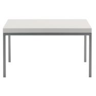 Table basse Atrium carré plateau Blanc pied Alu