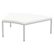 Table basse Atrium concave plateau blanc pied Alu