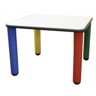 Table carrée Nido pieds multicolores