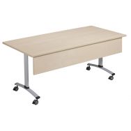 Table carrée avec voile de fond plateau mélaminé pivotant Axe