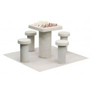 Table d échecs et tabourets 4 personnes béton