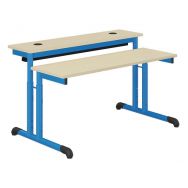 Table info Hubbe prof 70 cm rég. T3 à T7 double montants stra polypro