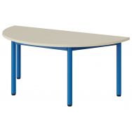Table maternelle Atlas 1/2 rond plateau stratifié beige chants alaisés