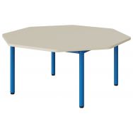 Table maternelle Atlas octogonale plateau stratifié beige chant alaisé