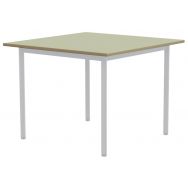 Table maternelle carrée Elodie plateau sous cadre mélaminé beige