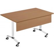 Table plateau stratifié rectangulaire Axe + voile de fond