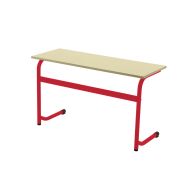 Table scolaire Forum2 dégagement latéral plateau mélaminé beige chants plaqués