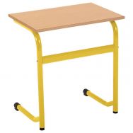Table scolaire fixe Forum2 dégagement latéral plateau hêtre chants alaisés