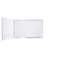 Tableau dyptique émaillé blanc cadre alu strié naturel