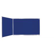 Tableau dyptique émaillé bleu cadre alu strié naturel