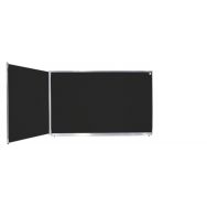 Tableau dyptique émaillé noir cadre alu strié naturel