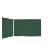 Tableau dyptique émaillé vert cadre alu strié naturel
