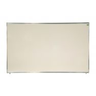 Tableau simple émaillé blanc cadre alu strié naturel