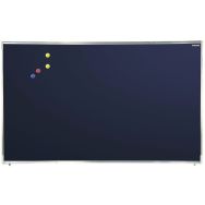 Tableau simple émaillé bleu cadre alu strié naturel