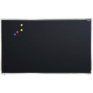 Tableau simple émaillé noir cadre alu strié naturel