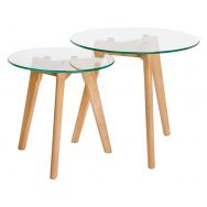Tables basses gigognes Abel plateau verre