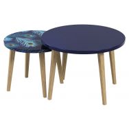 Tables basses gigognes Upcy Bleu paon