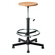 Tabouret bois repose pieds / patins assise hauteur 68 à 83 cm