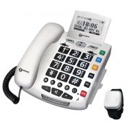 Téléphone filaire multifonction avec bracelet alarme avec détection de chute - Geemarc