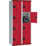 Vestiaire 8 cases Seamline Optimum® - 2 colonnes largeur 400 mm - Sur socle - Acial
