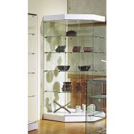 Vitrine d'exposition d'angle électrifiée 82 x 185 x 82 cm