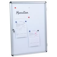 Vitrine d'intérieur Manutan 1 porte - Fond aluminium