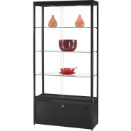 Vitrine d'exposition - 1000 x 400 x 2000 mm et placard - Manutan