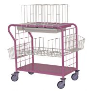 chariot de change PM côtés pleins avec étagère intermédiaire -rose