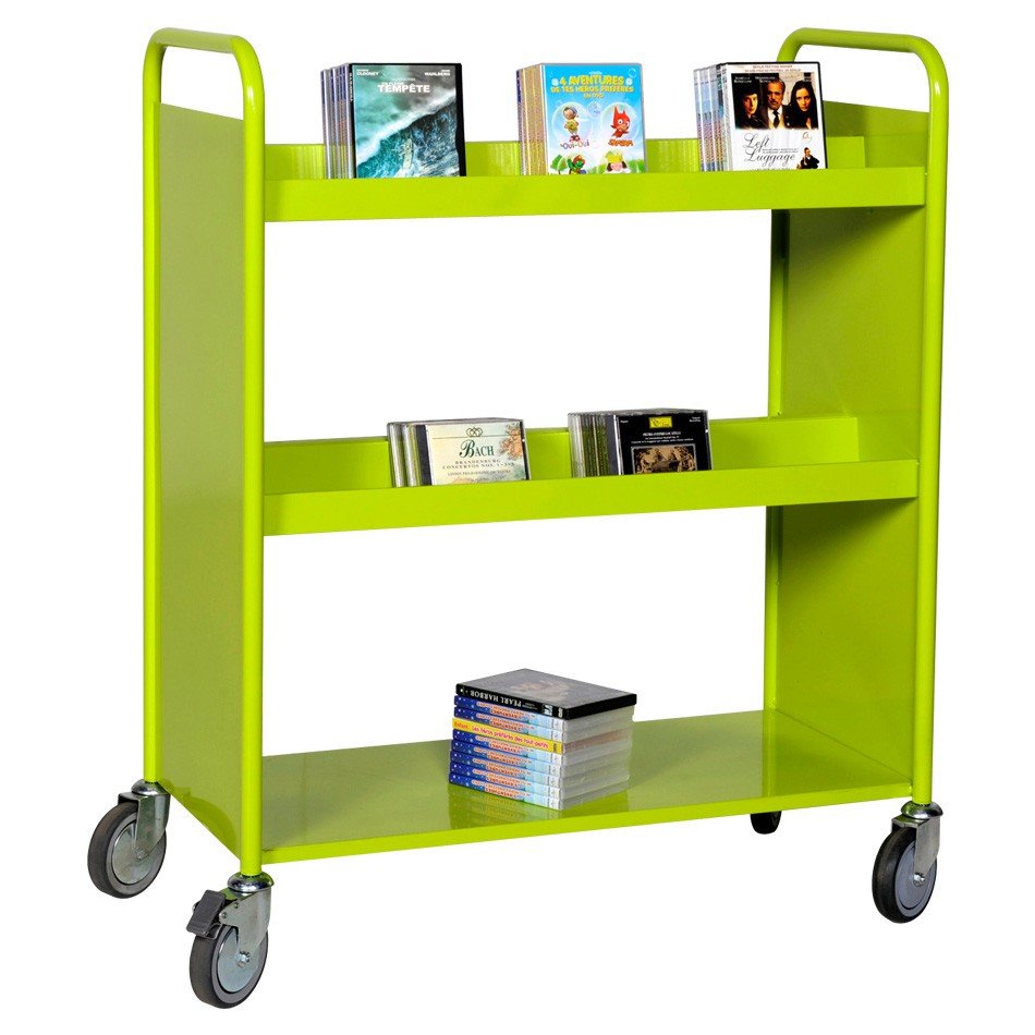Chariot à roulettes bibliothèque