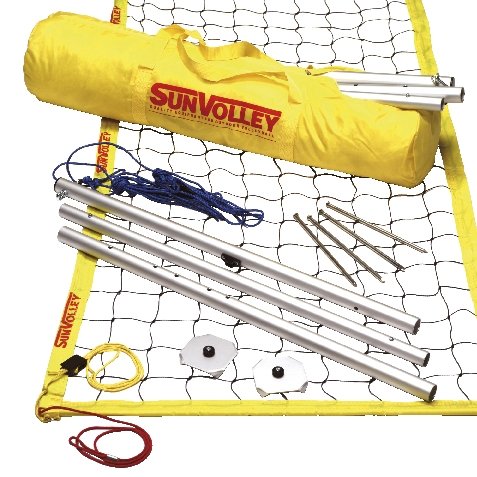 Poteau et filet de volley-ball