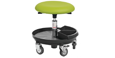 Siège à roulettes et tabouret d'école