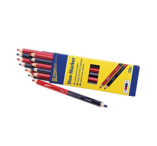 12 Crayons bicolore Rouge/bleu Mine HB