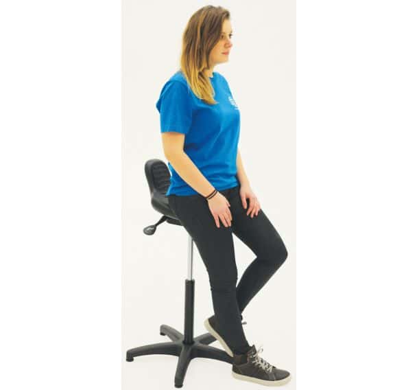 Siège Assis debout réglable en hauteur avec assise giratoire polyuréthane  et repose pieds intégré