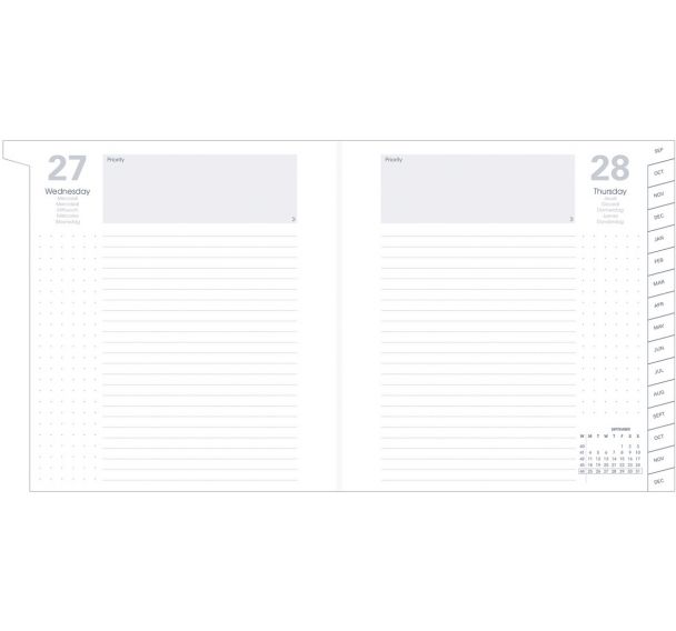 Agenda à élastique Pastel - 1 jour par page - 16 mois - 16 x 16 cm