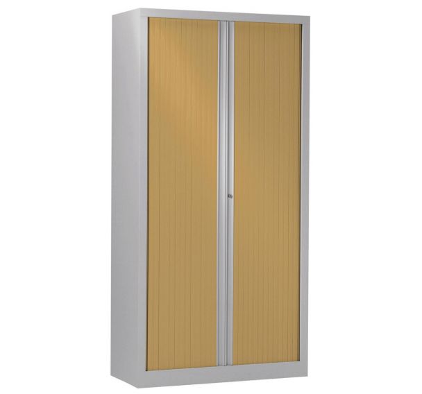 Armoire haute grande largeur rideaux ton bois à monter Manutan