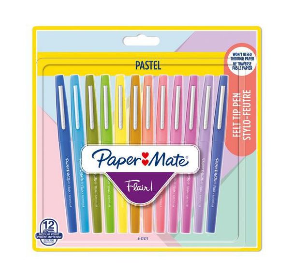 Boîte de 12 stylos feutre Flair® - assortis pastel
