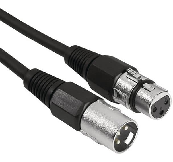 Câble XLR 3P Male et Femelle noir 1m