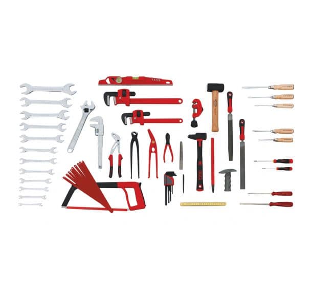 Composition de 59 outils pour le plombier.
