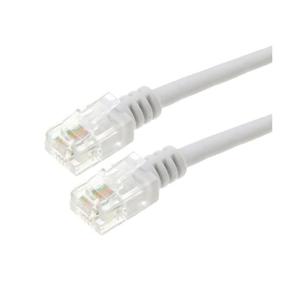 Cordon Torsadé blanc 5m câble ADSL 2+ avec connecteur RJ11