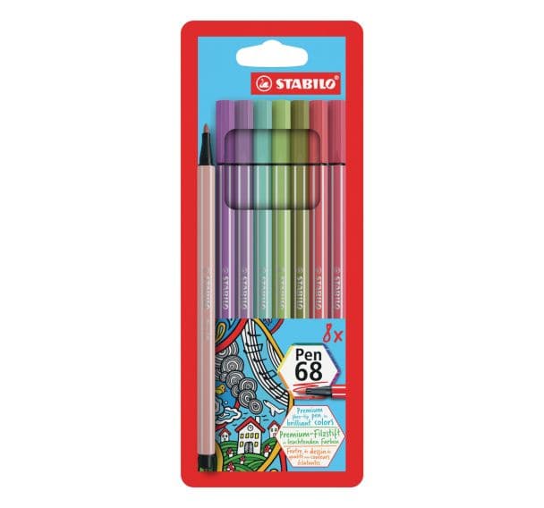 Etui 8 feutres Pen 68 couleurs cocooning