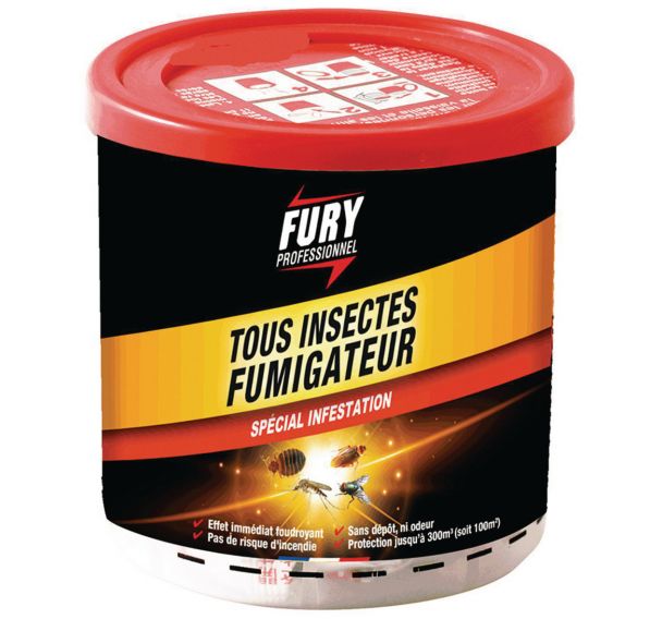 Fumigène insecticide Fury tue tous insectes 150 m3