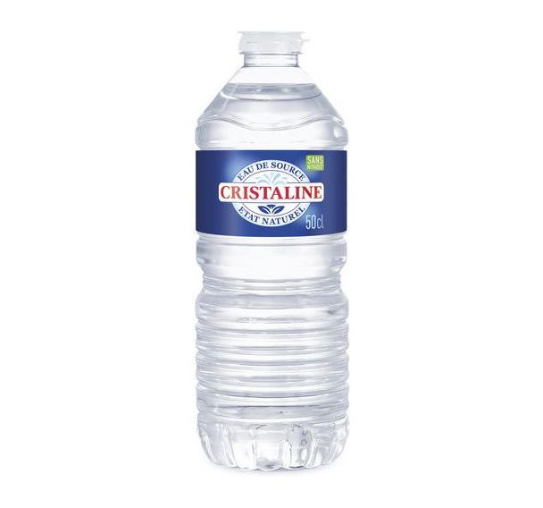 Lot de 24 bouteilles eau de source Cristaline 50cl