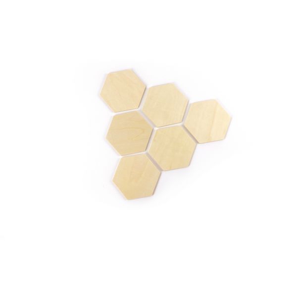 Healifty - Lot De 50 Formes Hexagonales En Bois De Hêtre 50mm, Pour DIY, Peinture, Décoration - 13